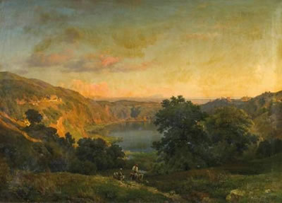 View of the Nemi-lake in the Alban hills