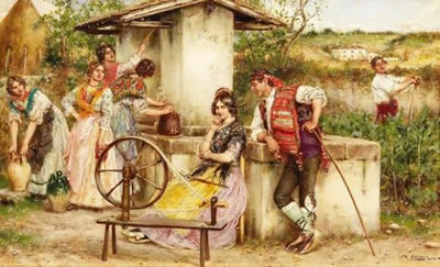 By the village well by Agustin Salinas Y Teruel - Auction record, sale price, and art valuation. Compare with similar artists and explore comparable artworks.