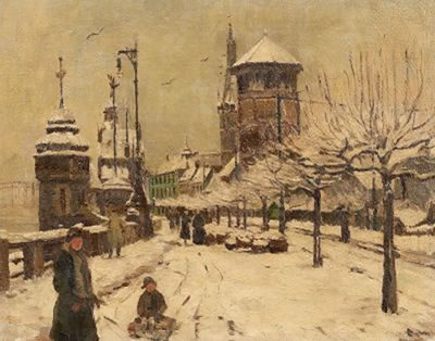 Winter am Düsseldorfer Rheinufer by Georg Hambuchen - Auction record, sale price, and art valuation. Compare with similar artists and explore comparable artworks.