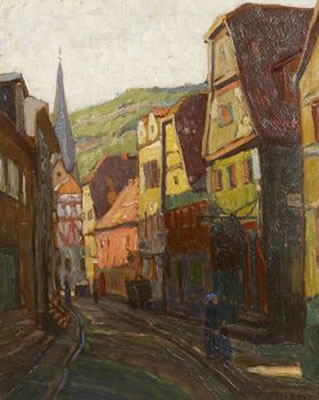 Straße in Neckargemünd by Wilhelm Wilcke - Auction record, sale price, and art valuation. Compare with similar artists and explore comparable artworks.