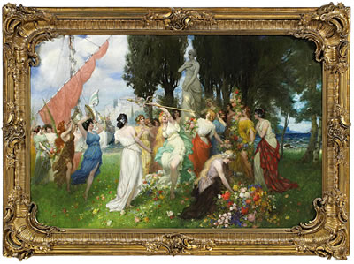 Spring feast of Flora in front of the Acropolis