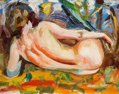 Reclining nude from the back
