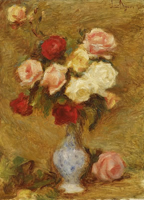 Still life with roses by Lucien Mignon - Auction record, sale price, and art valuation. Compare with similar artists and explore comparable artworks.
