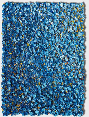 Europäischer Vulkan - Flammenbild - (Gold-Blau)