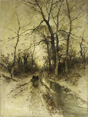 On a wintry, snow-covered road by Heinz Flockenhaus - Auction record, sale price, and art valuation. Compare with similar artists and explore comparable artworks.