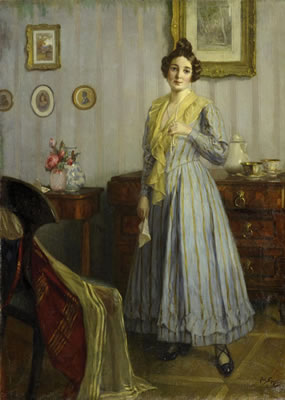 Portrait of a young lady in an interior