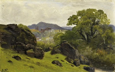 View from the Munterley over Gerolstein in the Eifel by Franz Jacob Hoffmann - Auction record, sale price, and art valuation. Compare with similar artists and explore comparable artworks.