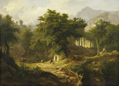 Romantic landscape. by Georg Heinrich Busse - Auction record, sale price, and art valuation. Compare with similar artists and explore comparable artworks.