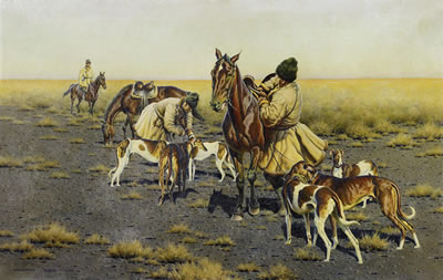 Departing for the hunt.