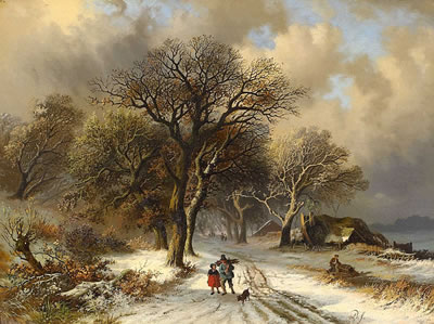 Reisigsammler im Winterwald