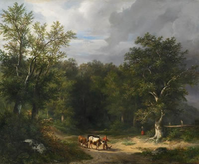 Forest Landscape with Shepherds.