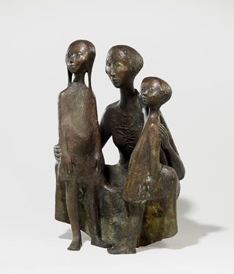 Mother with two children. by Manfred Welzel - Auction record, sale price, and art valuation. Compare with similar artists and explore comparable artworks.