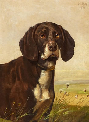 Sample artwork by Caspar Von Reth (1858 - 1913), known for anima,l portrait, hunting genre  painting - View similar artists and auction records