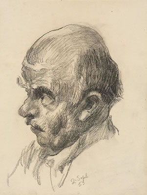 Portrait of Ludwig Meidner: Self portrait.