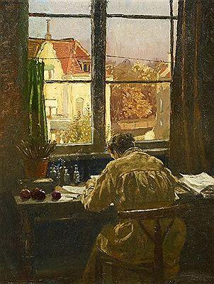 At the Studio Window.