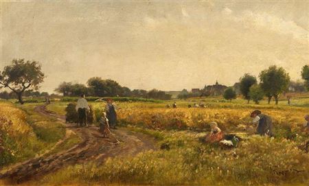 Harvest near a Swabian Village. by Albert Kappis - Auction record, sale price, and art valuation. Compare with similar artists and explore comparable artworks.