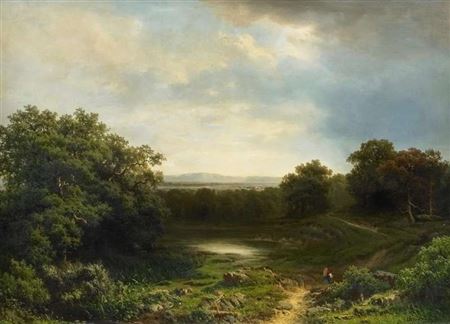 Sample artwork by Joseph Bernardi (1826 - 1907), known for landscape paintings - View similar artists and auction records