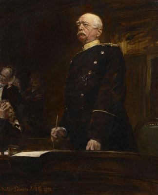 Portrait of Count Bismark in the Reichstag.