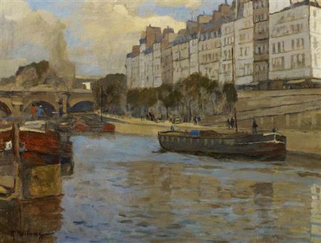 On the Riverbank of the Seine in Paris.