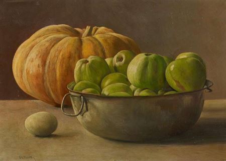Still Life with Pumpkins and Apples.