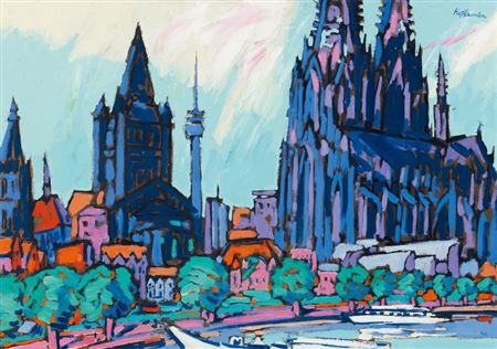 Sample artwork by Bernhard Kuhlewein (Born 1938), known for expressionist painting - View similar artists and auction records