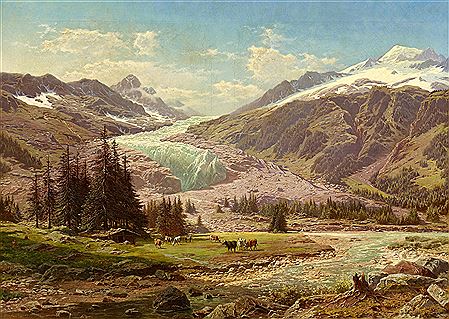 Glacier near Chamonix. by Jean François Xavier Roffiaen - Auction record, sale price, and art valuation. Compare with similar artists and explore comparable artworks.