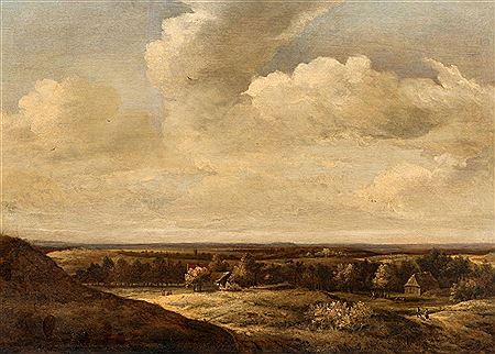 Wide Dune Landscape with Farmers