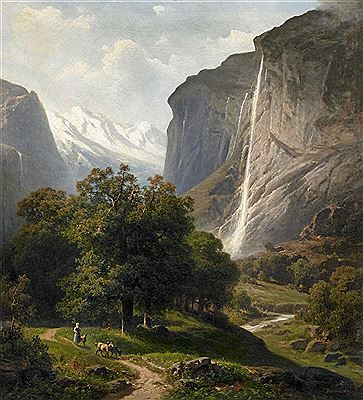 The Staubach in the Lauterbrunnenthal from the Bernese Oberland by Joseph Bernardi - Auction record, sale price, and art valuation. Compare with similar artists and explore comparable artworks.
