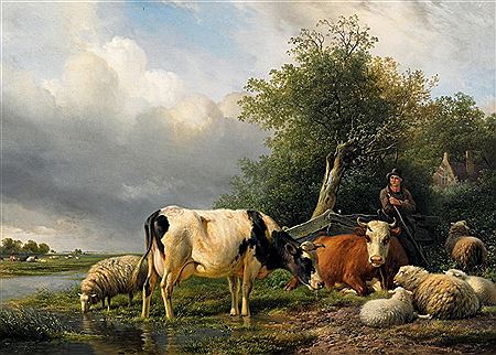 Grazing Cattle by the River