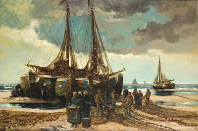 Barques de pêche sur la plage
