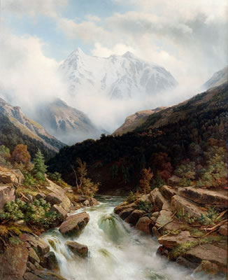 Berglandschap met rivier