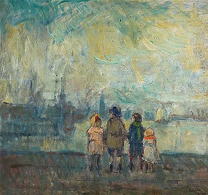 Enfants au bord de l'Escaut