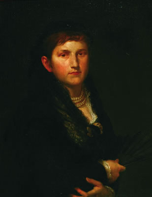 Portrait of lady with a fan