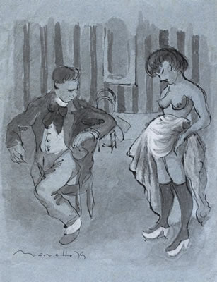 Courtesan and customer by Berto Monetti - Auction record, sale price, and art valuation. Compare with similar artists and explore comparable artworks.