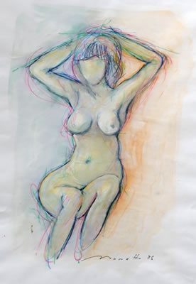 Female Nude with hands over head