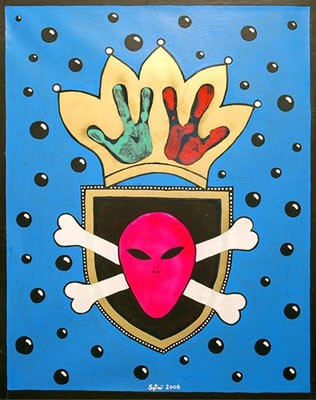 Pink UFO in the blazon