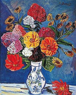 Flower of phlox and dahlias