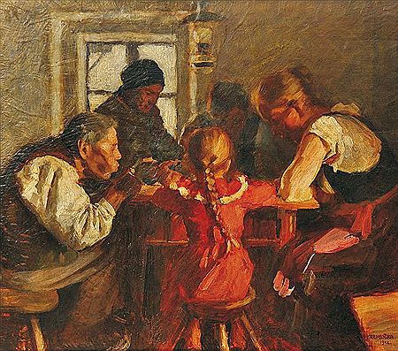 The cobbler´s family by Rudolf Kremlicka - Auction record, sale price, and art valuation. Compare with similar artists and explore comparable artworks.