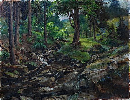 In forest by Quido Lexa - Auction record, sale price, and art valuation. Compare with similar artists and explore comparable artworks.
