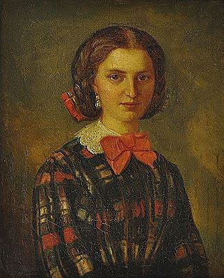 Portrait of girl with ribbon