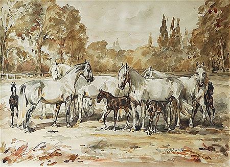 A herd of of horses by Emil Kotrba - Auction record, sale price, and art valuation. Compare with similar artists and explore comparable artworks.