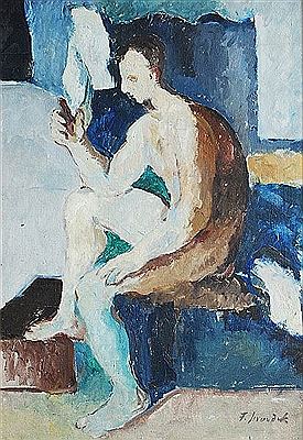 Portrait of Frantisek Jiroudek: Man nude - selfportrait