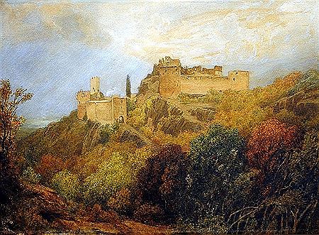 Countryside with castle ruins