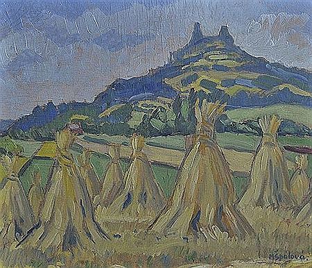 Ruins with figures by Milada Spalova - Auction record, sale price, and art valuation. Compare with similar artists and explore comparable artworks.