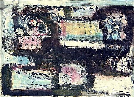 Sample artwork by Vaclav Rozanek (1913 - 1994), known for abstract, cubist figurative painting, nudes, portraits, landscapes, still life - View similar artists and auction records