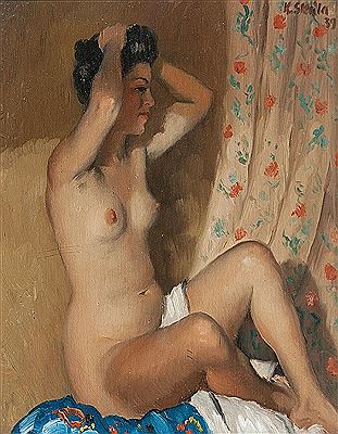 Sitting girl´s nude