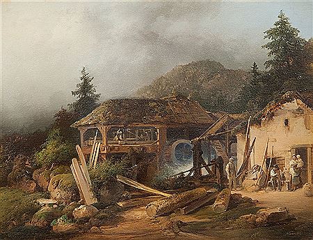 Countryside with mountain´s saw mill by Joseph Navratil - Auction record, sale price, and art valuation. Compare with similar artists and explore comparable artworks.