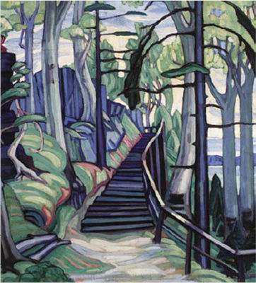 Forest Stairway (Cliff Path) by Marian Mildred Dale Scott - Auction record, sale price, and art valuation. Compare with similar artists and explore comparable artworks.