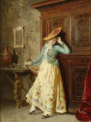 The Mandolin Player by Attilio Simonetti - Auction record, sale price, and art valuation. Compare with similar artists and explore comparable artworks.