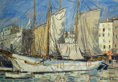 Mediterranean Port by Jean Lair - Auction record, sale price, and art valuation. Compare with similar artists and explore comparable artworks.